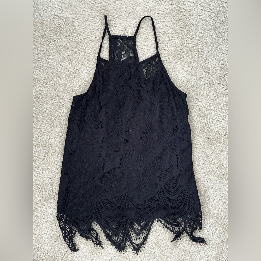 Black lace tank top